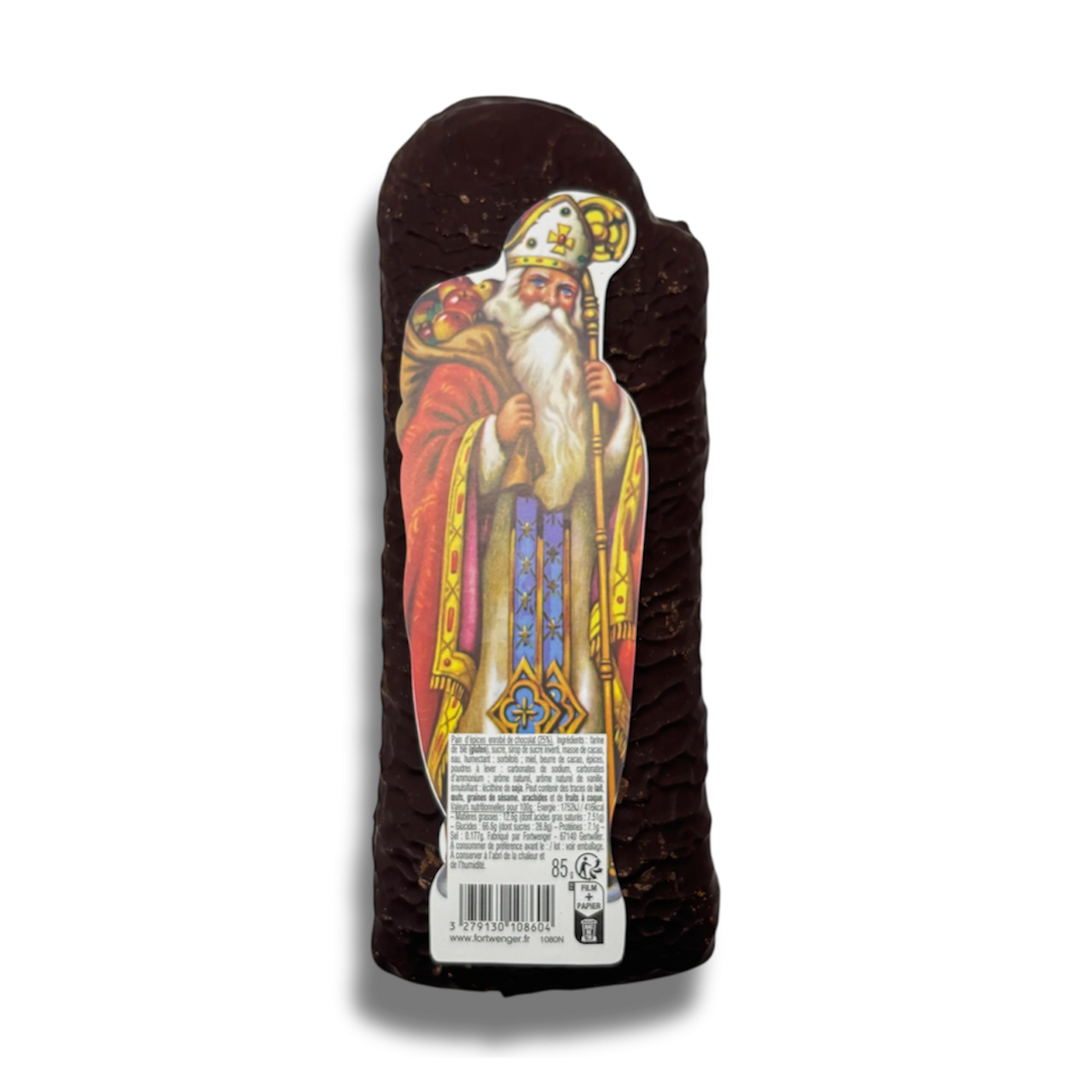 Saint Nicolas en pain d'épices enrobé de chocolat 85g