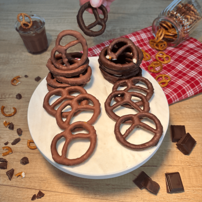 Bretzels salés enrobés - Chocolat noir 100g