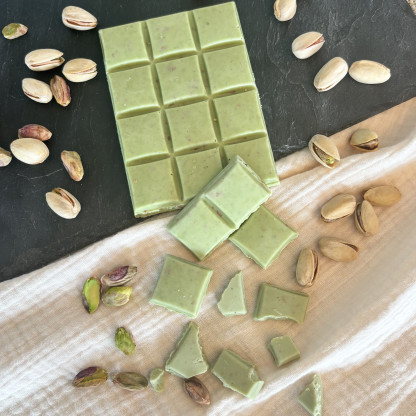 Tablette Dubaï Style - Chocolat blanc & pistache 100g