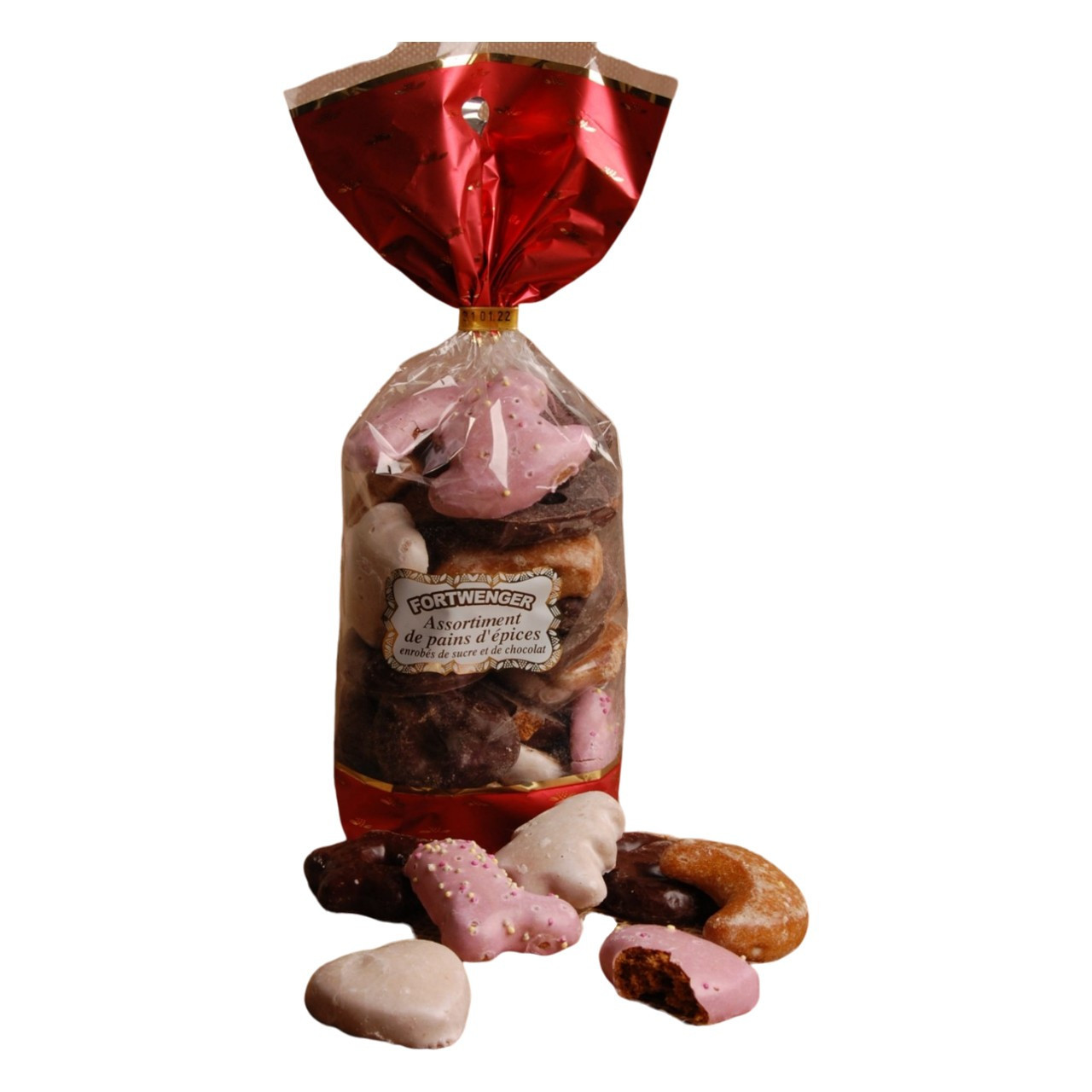 Assortiment de pains d'épices enrobés de sucre et de chocolat 200g