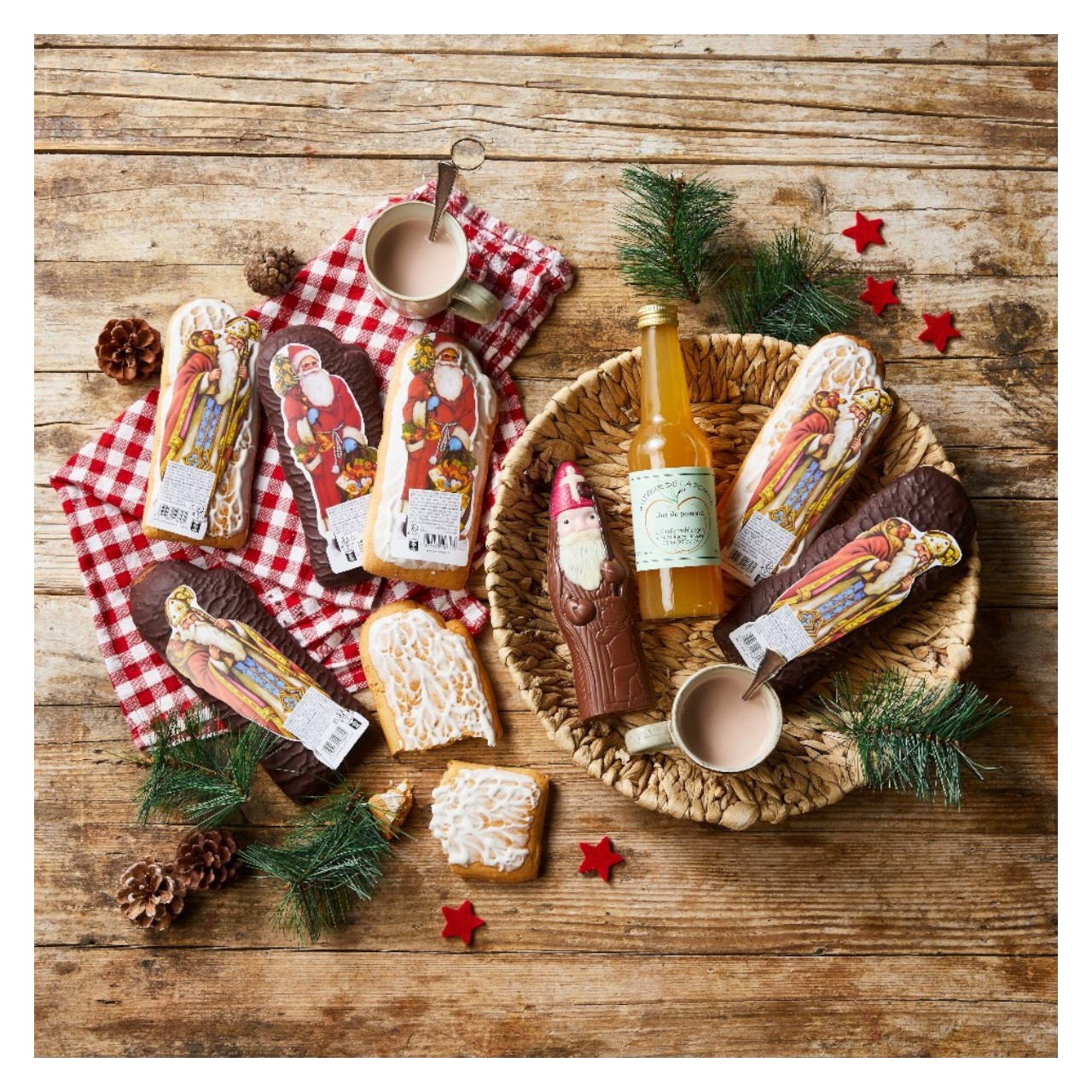 Père Noël en pain d'épices glacé au sucre 75g