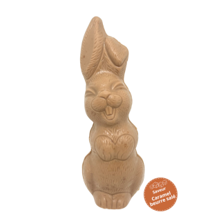 Lapin souriant - chocolat blanc et caramel beurre salé 250g
