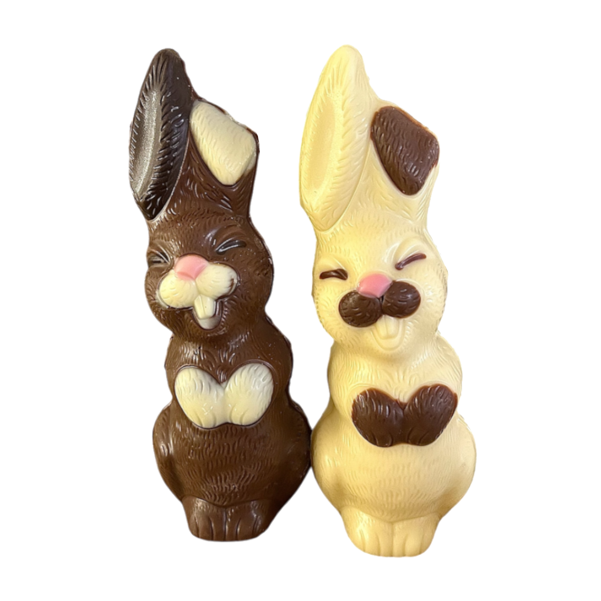 Duo Lapins souriants - Chocolat lait et blanc 200g