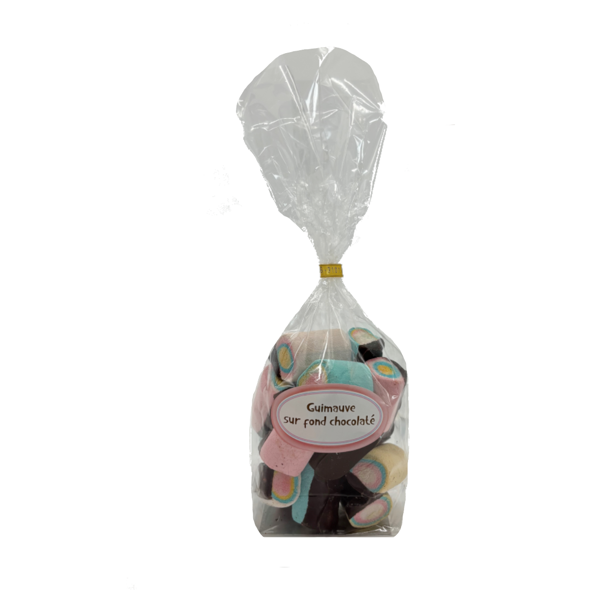 Mini guimauves sur fond choco