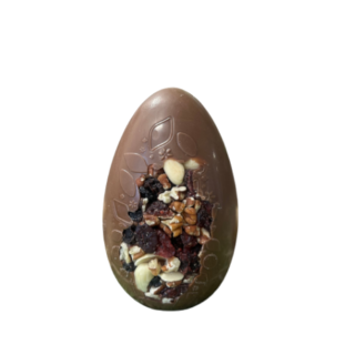 Œuf création mendiant 13 cm - Chocolat lait 150g