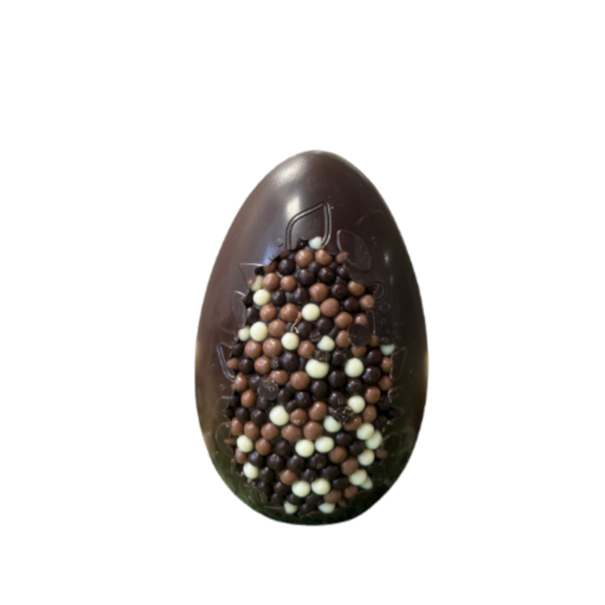 Œuf création perles 13 cm - Chocolat noir 150g
