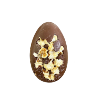 Œuf création pop corn 13 cm - Chocolat lait 150g