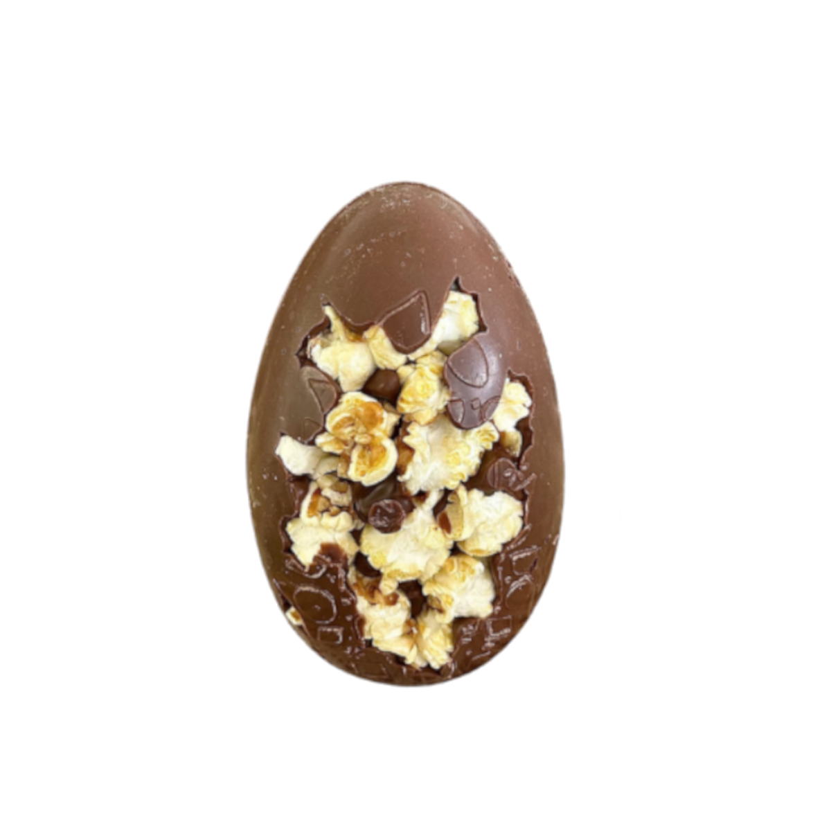 Œuf création pop corn 13 cm - Chocolat lait 150g