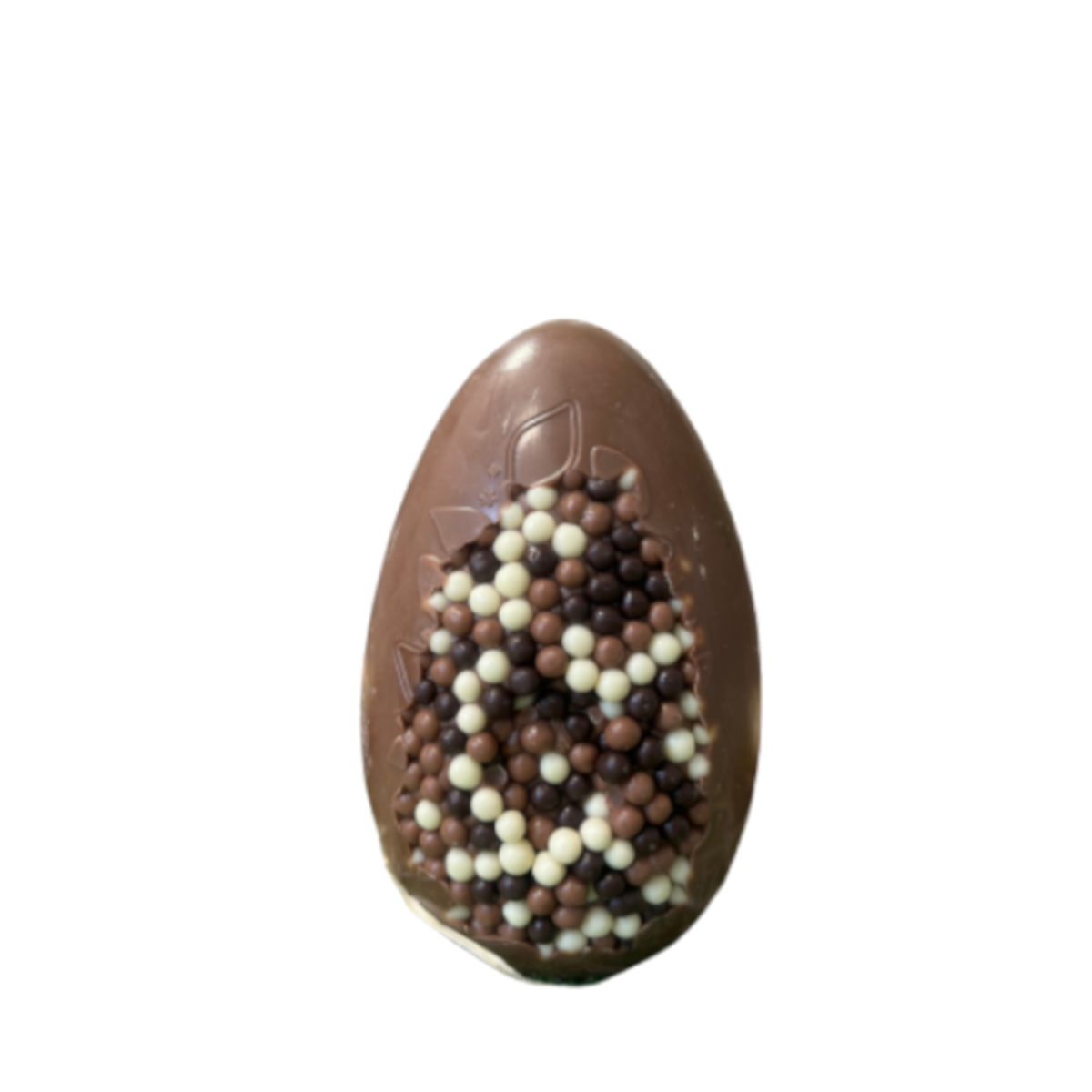Œuf création perles 13 cm - Chocolat lait 150g