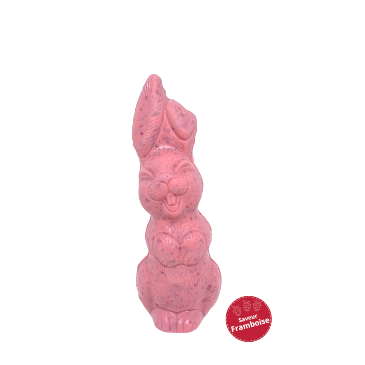 Lapin souriant - chocolat blanc et framboise 100g