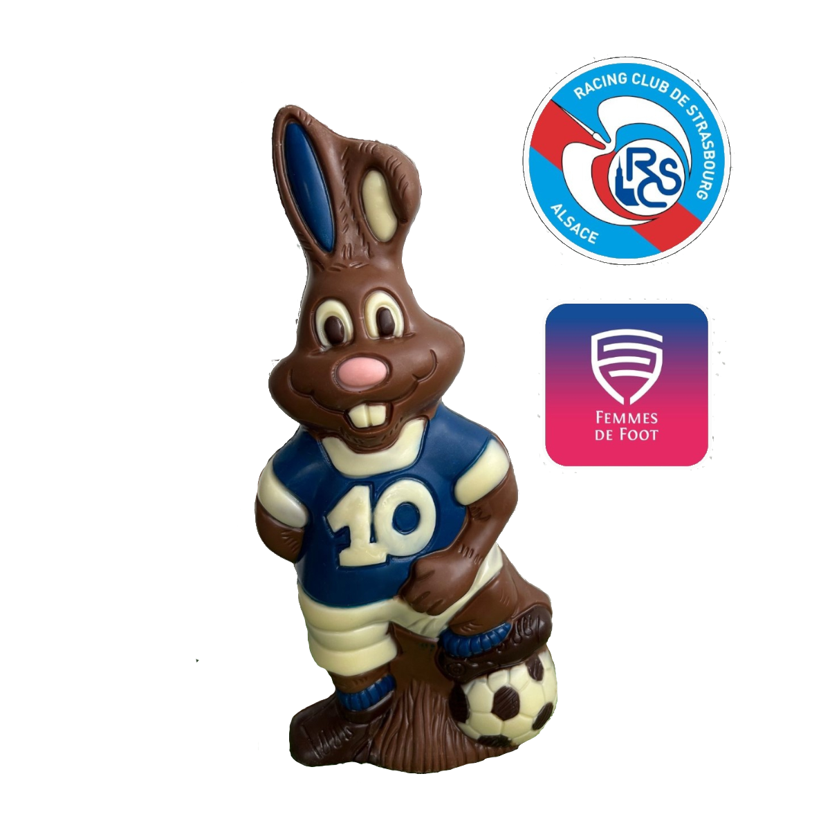 Lapin footballeur Racing - Chocolat lait 225g