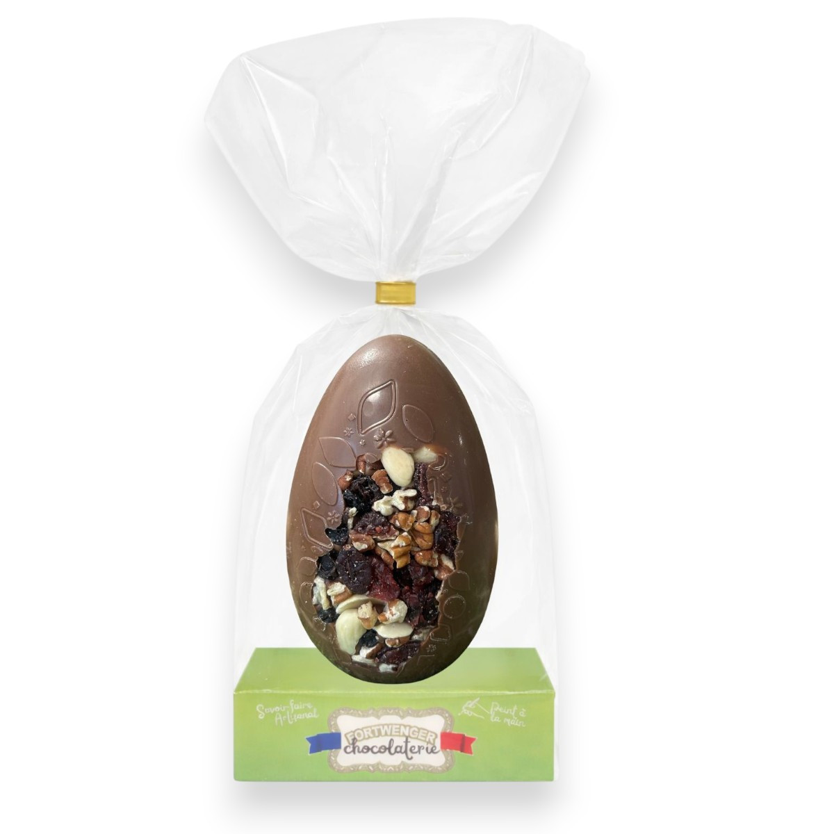 Œuf création mendiant 13 cm - Chocolat lait 150g