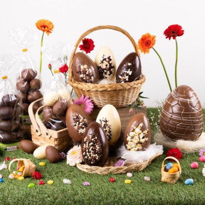 Œuf rayures 20 cm - Chocolat lait 320g