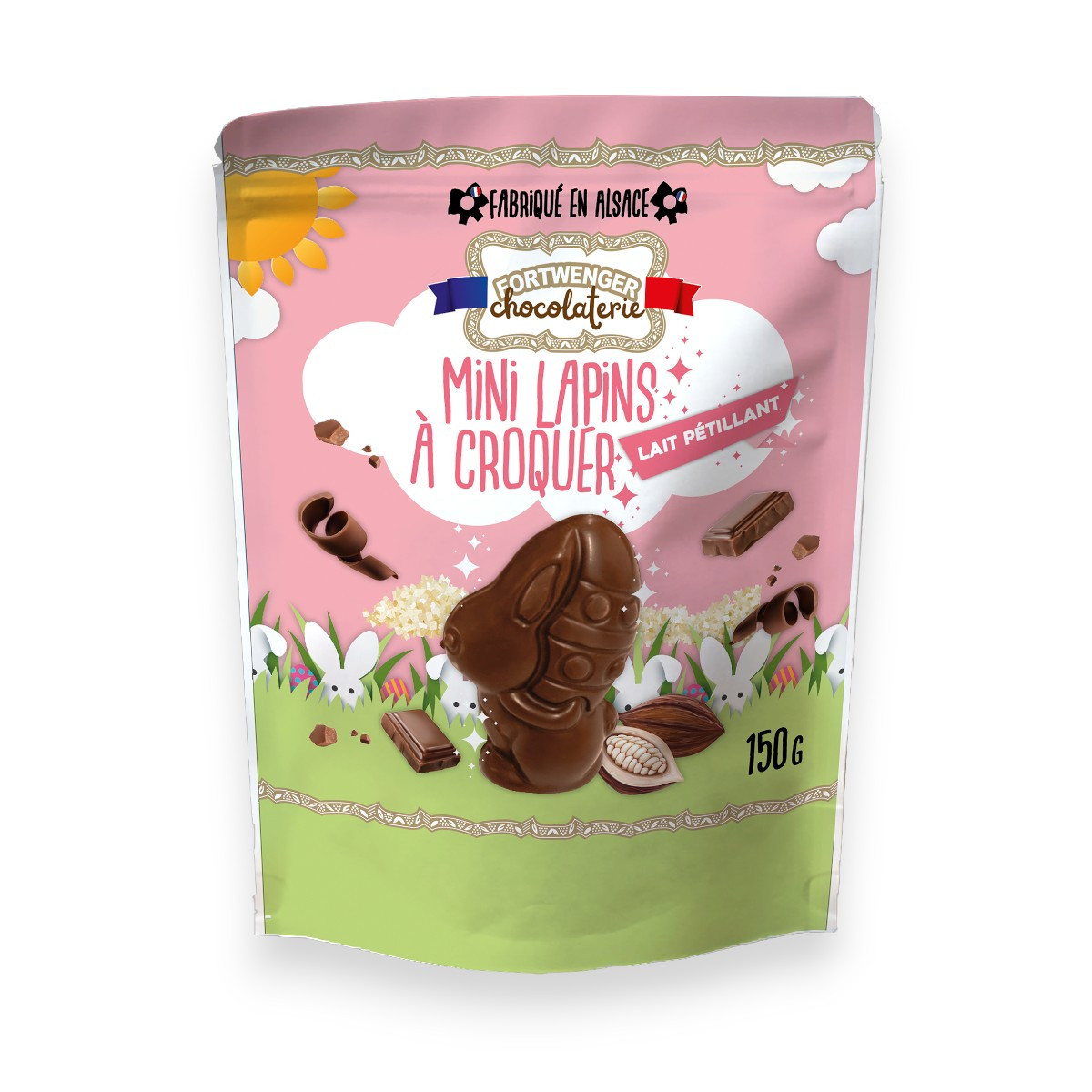 Mini lapin à croquer - Chocolat lait pétillant 150g
