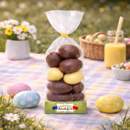 Œufs de Pâques assortiment - Chocolat lait, blanc et noir 200g