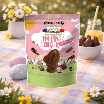 Mini lapin à croquer - Chocolat lait pétillant 150g