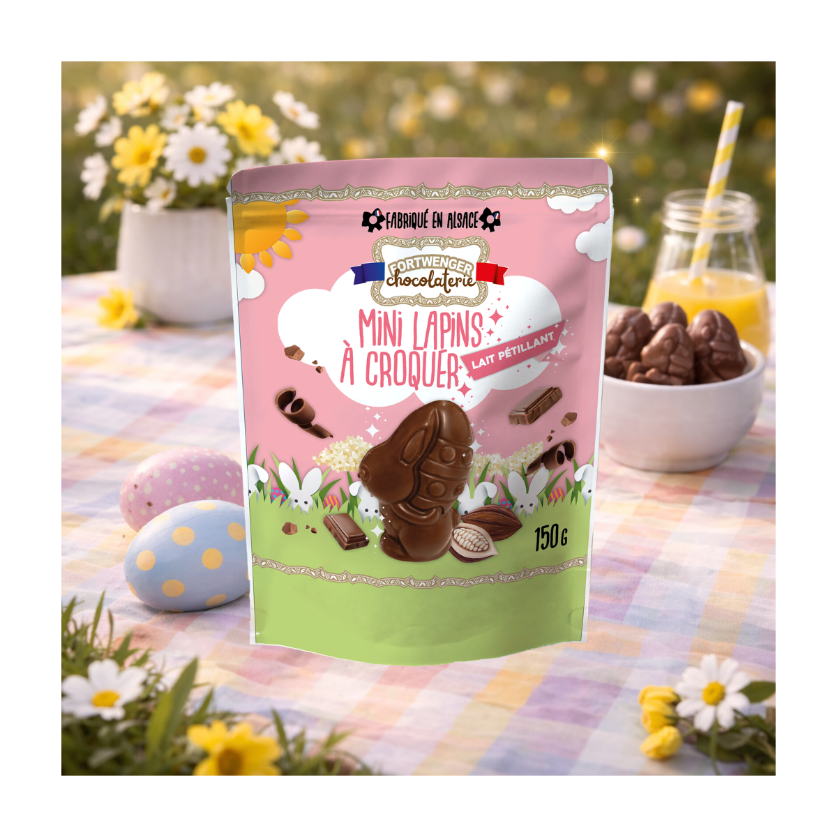 Mini lapin à croquer - Chocolat lait pétillant 150g