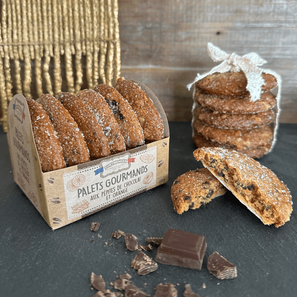 Palets gourmands Pépites de chocolat et Orange 200g