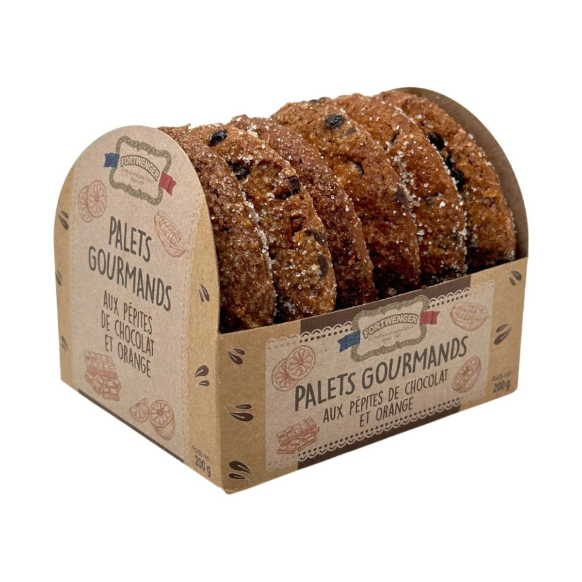 Palets gourmands Pépites de chocolat et Orange 200g