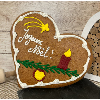Cœur personnalisé "Joyeux Noël" - décor Noël